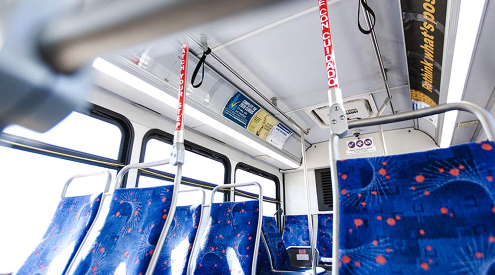 Inside of a treasure valley bus