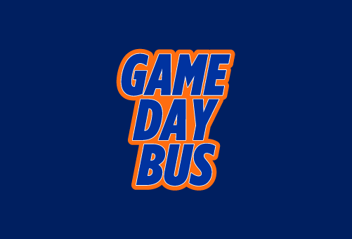 Header text reading "Game Day Bus" on a navy background