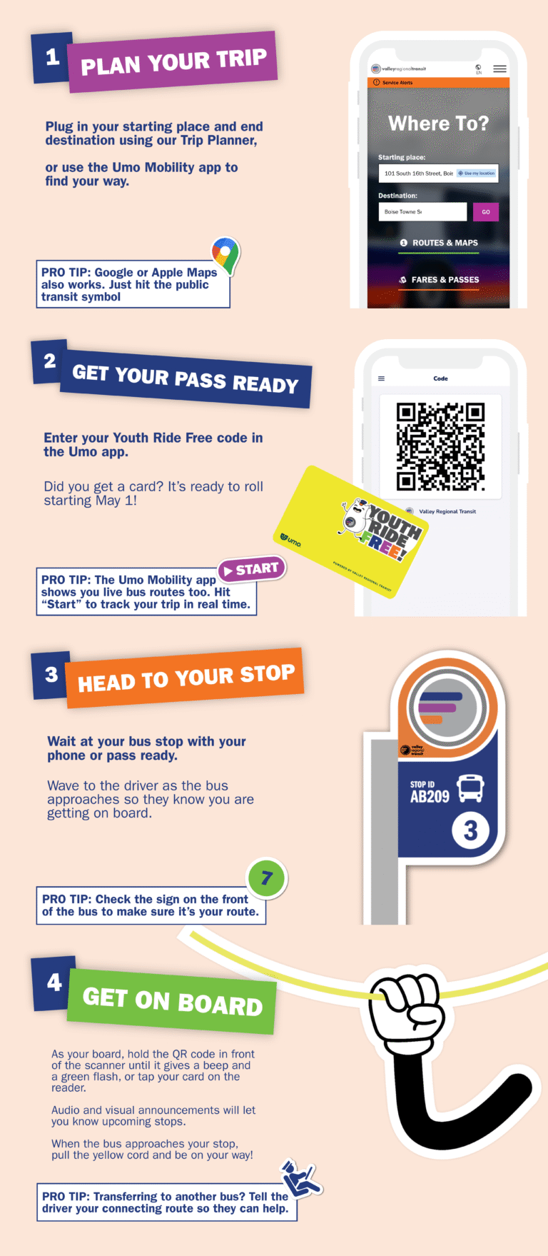 Youth Ride Free: How to Ride - Valley Regional Transit